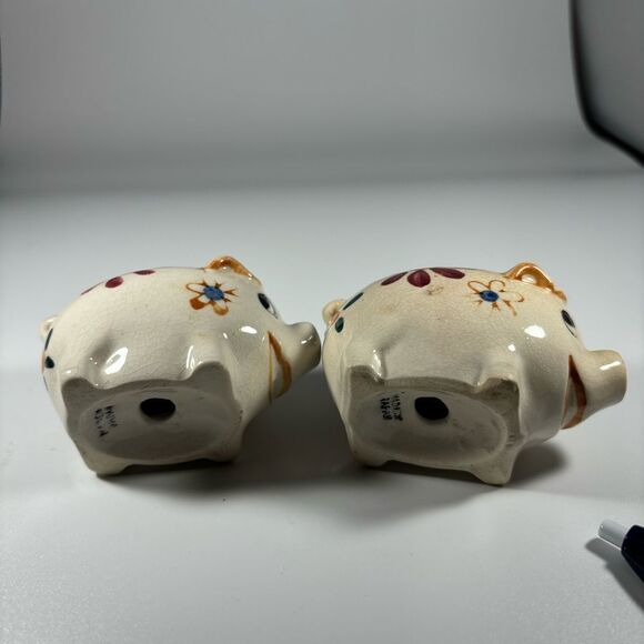 Set Of Vintage Pig Salt And Pepper Shakers Japan Idlewild Park - Picture 5 of 5
